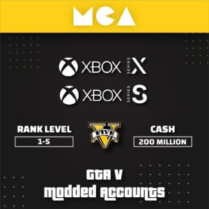 XBOX SERIES X/S GTA V ONLINE MODDED ACCOUNT WITH 200 MILLION in CASH + CARS & RP LEVEL 1-5