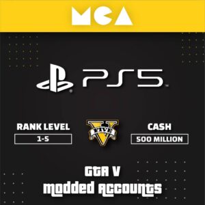 PS5 GTA V ONLINE MODDED ACCOUNT WITH 500 MILLION in CASH + CARS & RP LEVEL 1-5